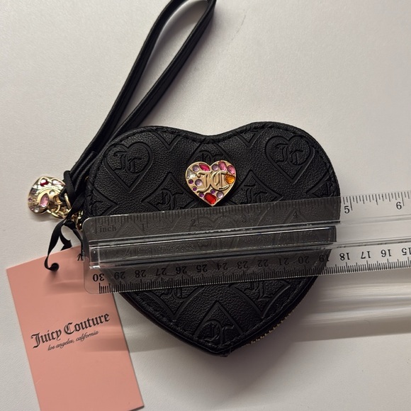 Juicy Couture Black Heart Wristlet with Jewel Accent - Picture 5 of 6
